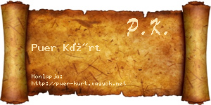 Puer Kürt névjegykártya